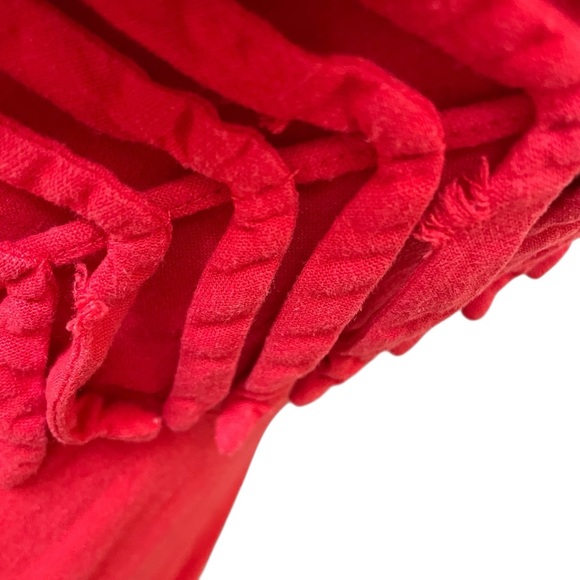 Farm Rio Red Garden Lenzing Ecovero Euroflax Midi Dress Long Wedding Size Small - Picture 5 of 10